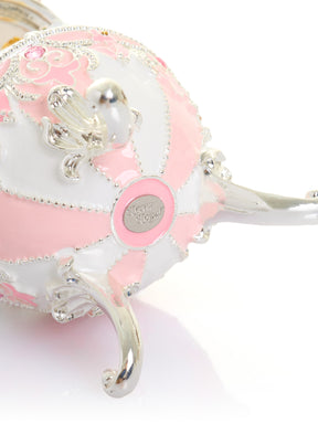 Keren Kopal Pink Faberge Egg with Wind up Horse Carousel