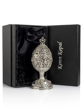Keren Kopal Silver Easter Egg with Ferris Wheel Surprise Inside