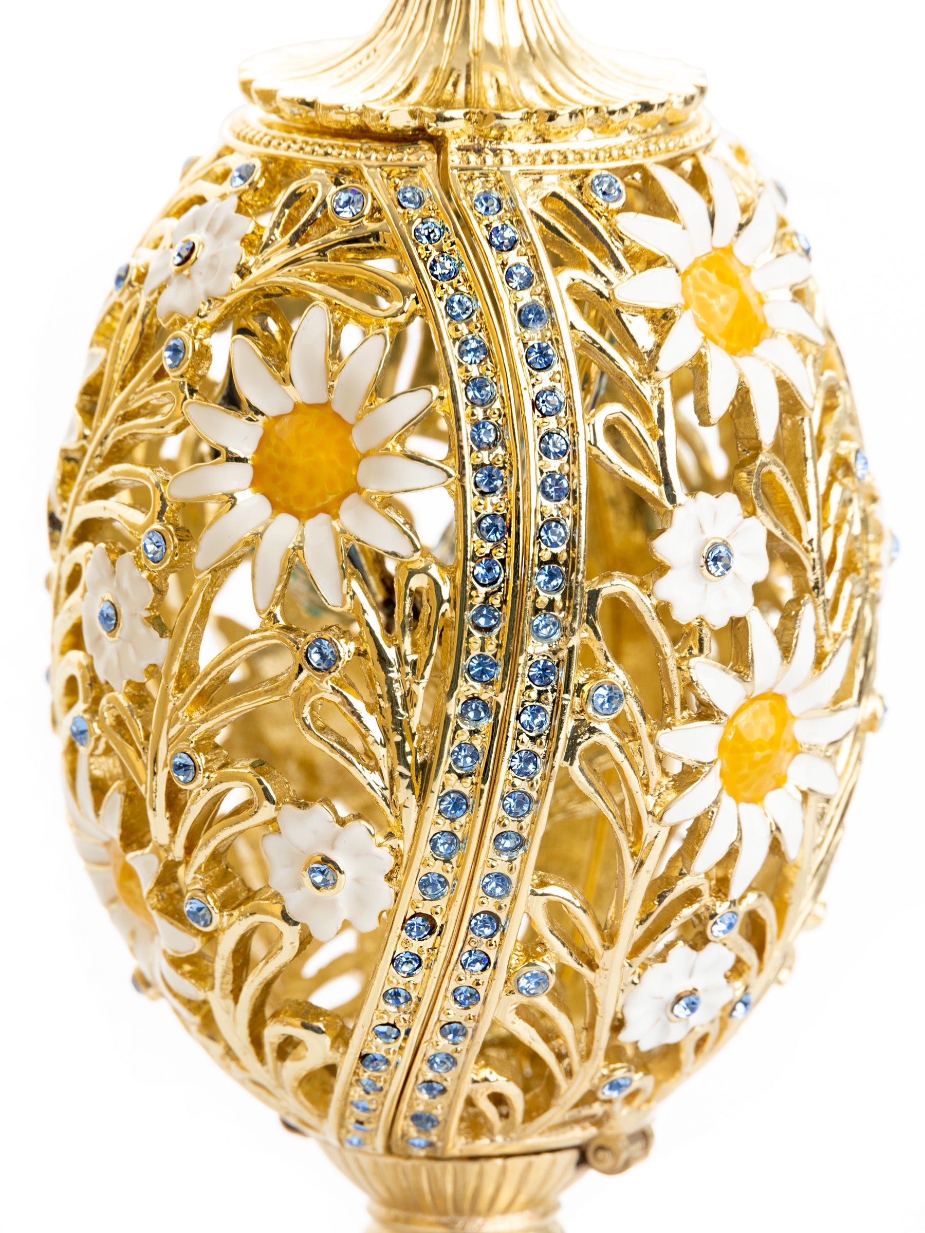 White Faberge Egg with Butterfly Inside