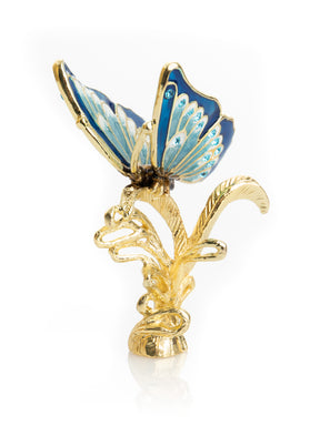 White Faberge Egg with Butterfly Inside