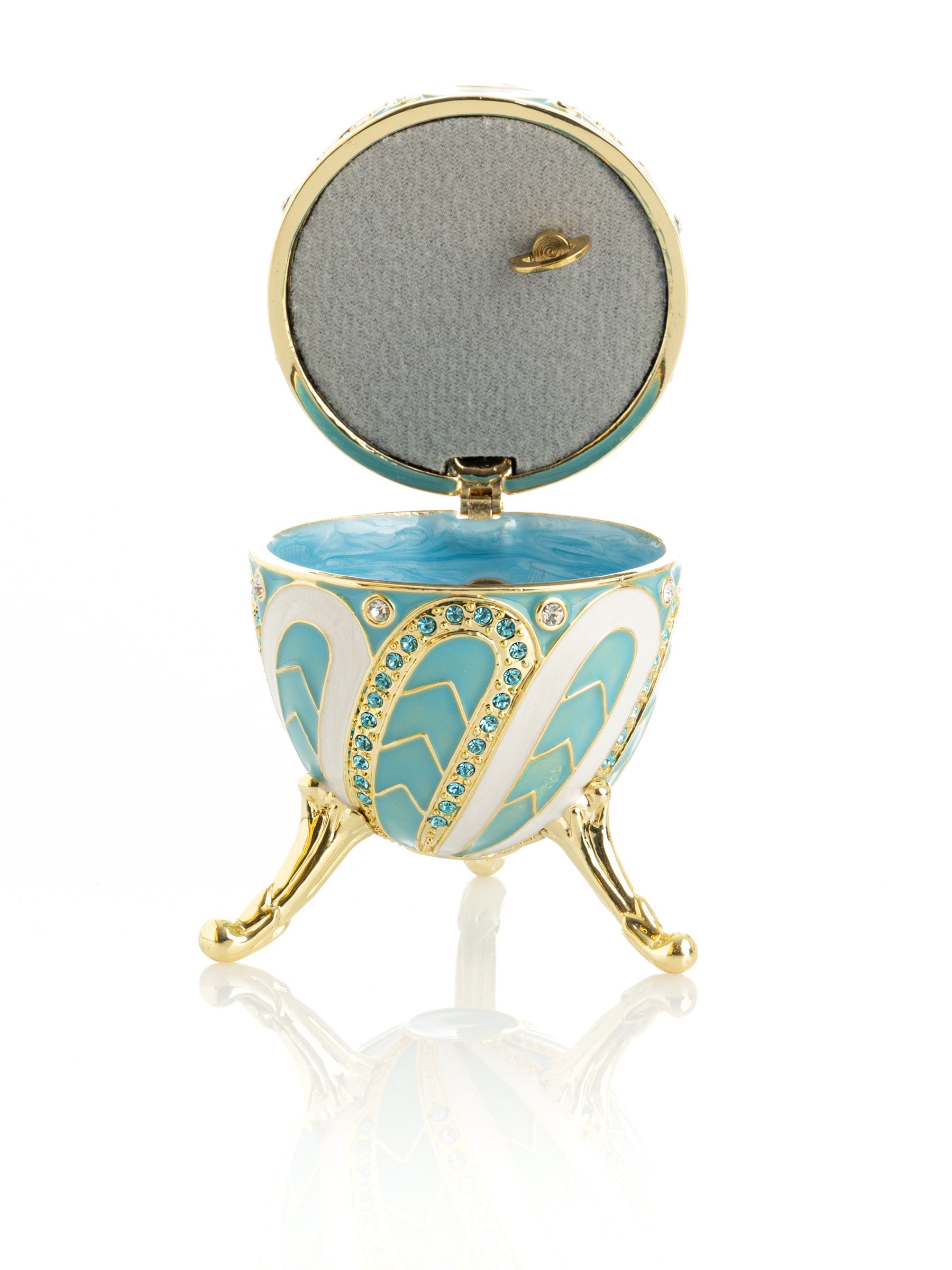 Turquoise Music box Fur Elise by Beethoven Faberge Egg