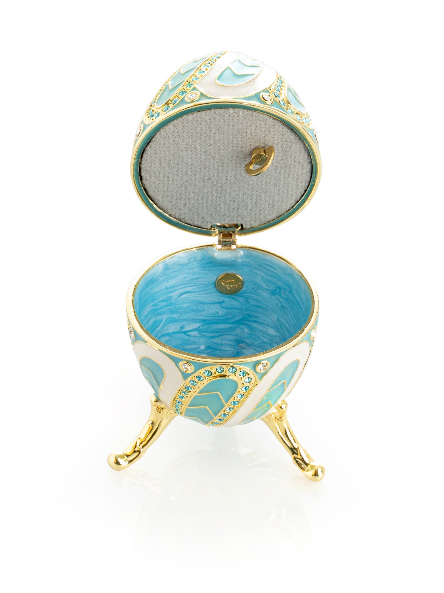 Turquoise Music box Fur Elise by Beethoven Faberge Egg