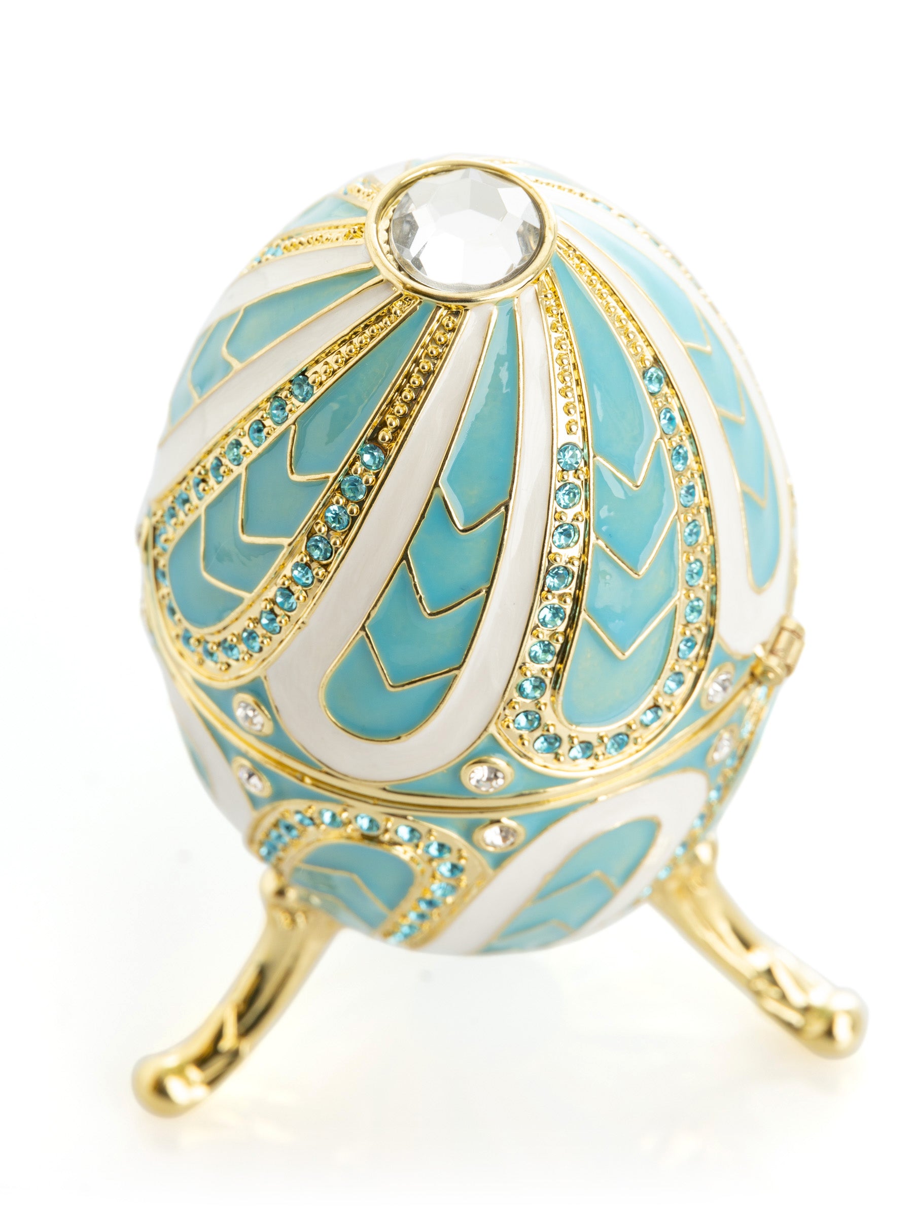 Turquoise Music box Fur Elise by Beethoven Faberge Egg