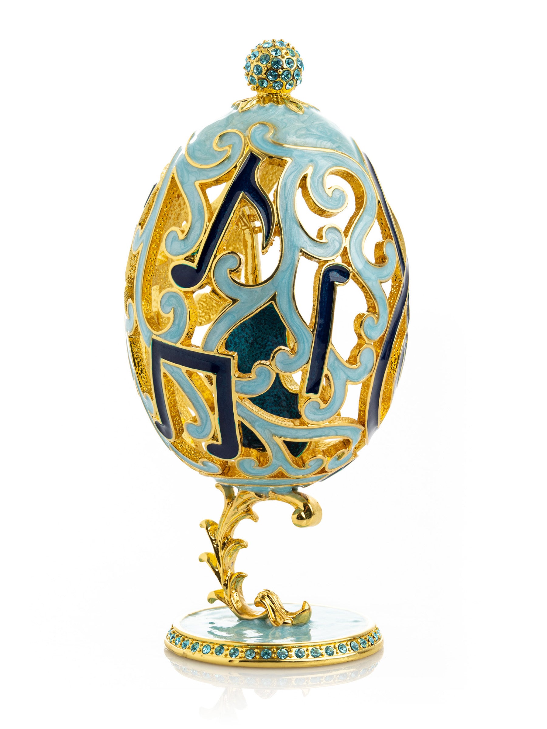 Treble Clef Faberge Egg with Violin Surprise