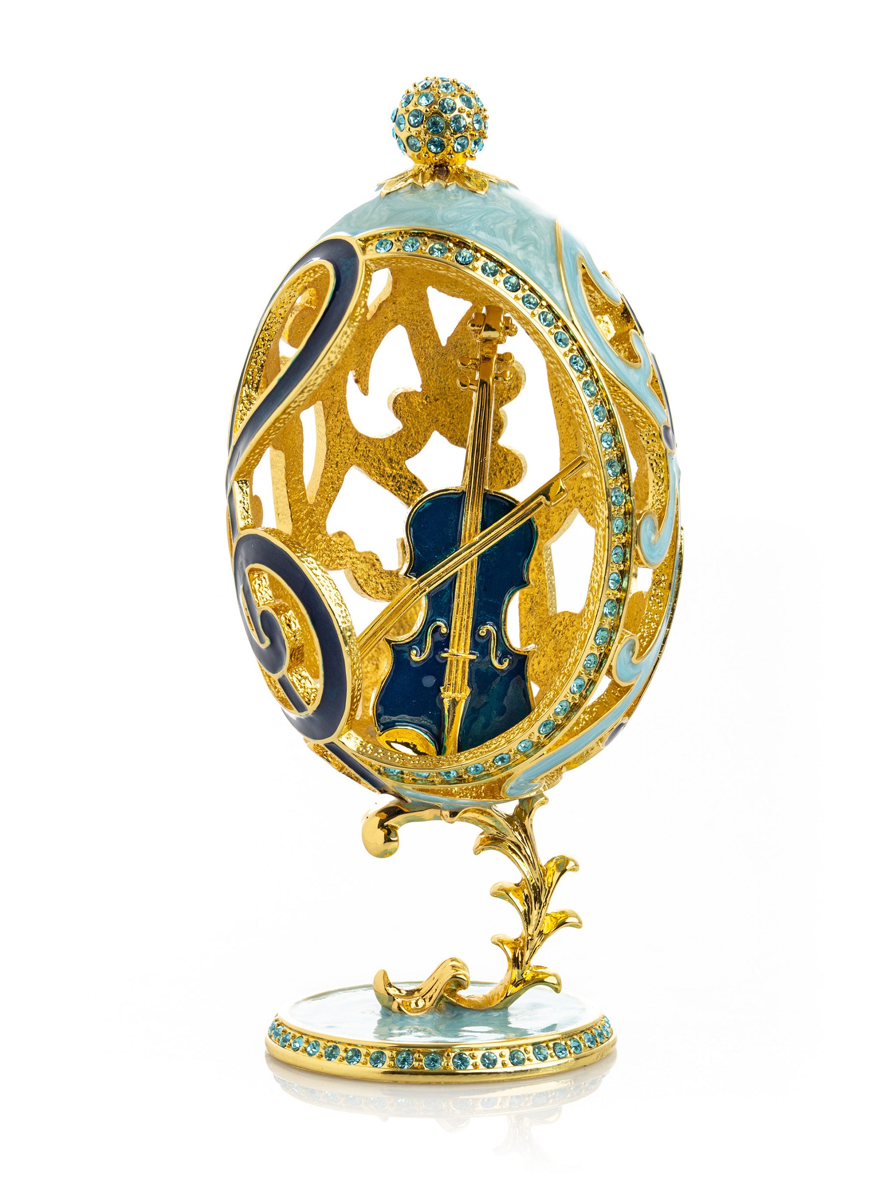 Treble Clef Faberge Egg with Violin Surprise