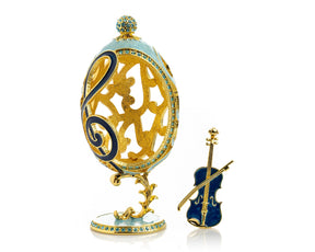 Treble Clef Faberge Egg with Violin Surprise
