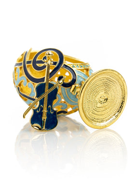 Treble Clef Faberge Egg with Violin Surprise
