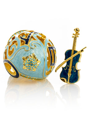 Treble Clef Faberge Egg with Violin Surprise