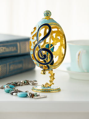 Treble Clef Faberge Egg with Violin Surprise