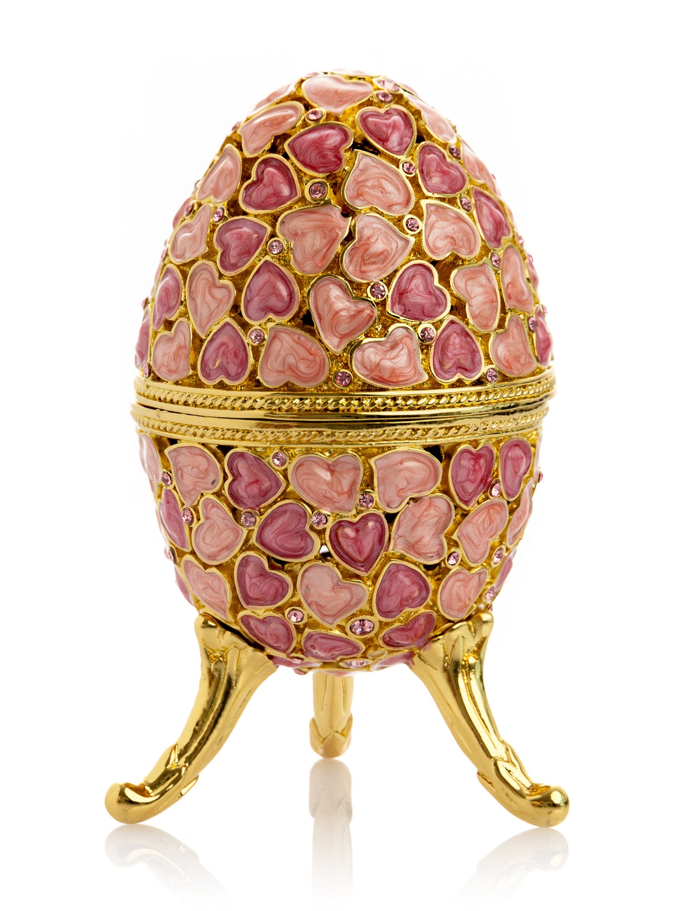 Keren Kopal Pink egg decorated with hearts valentine's day