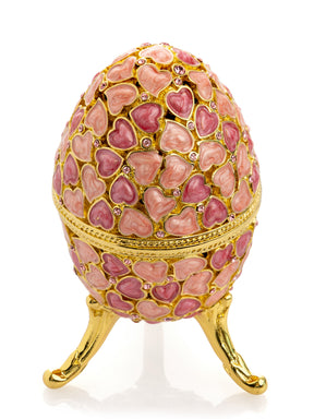 Keren Kopal Pink egg decorated with hearts valentine's day