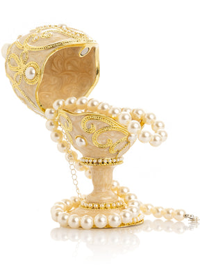Keren Kopal Gold Easter Egg with Pearls Necklace