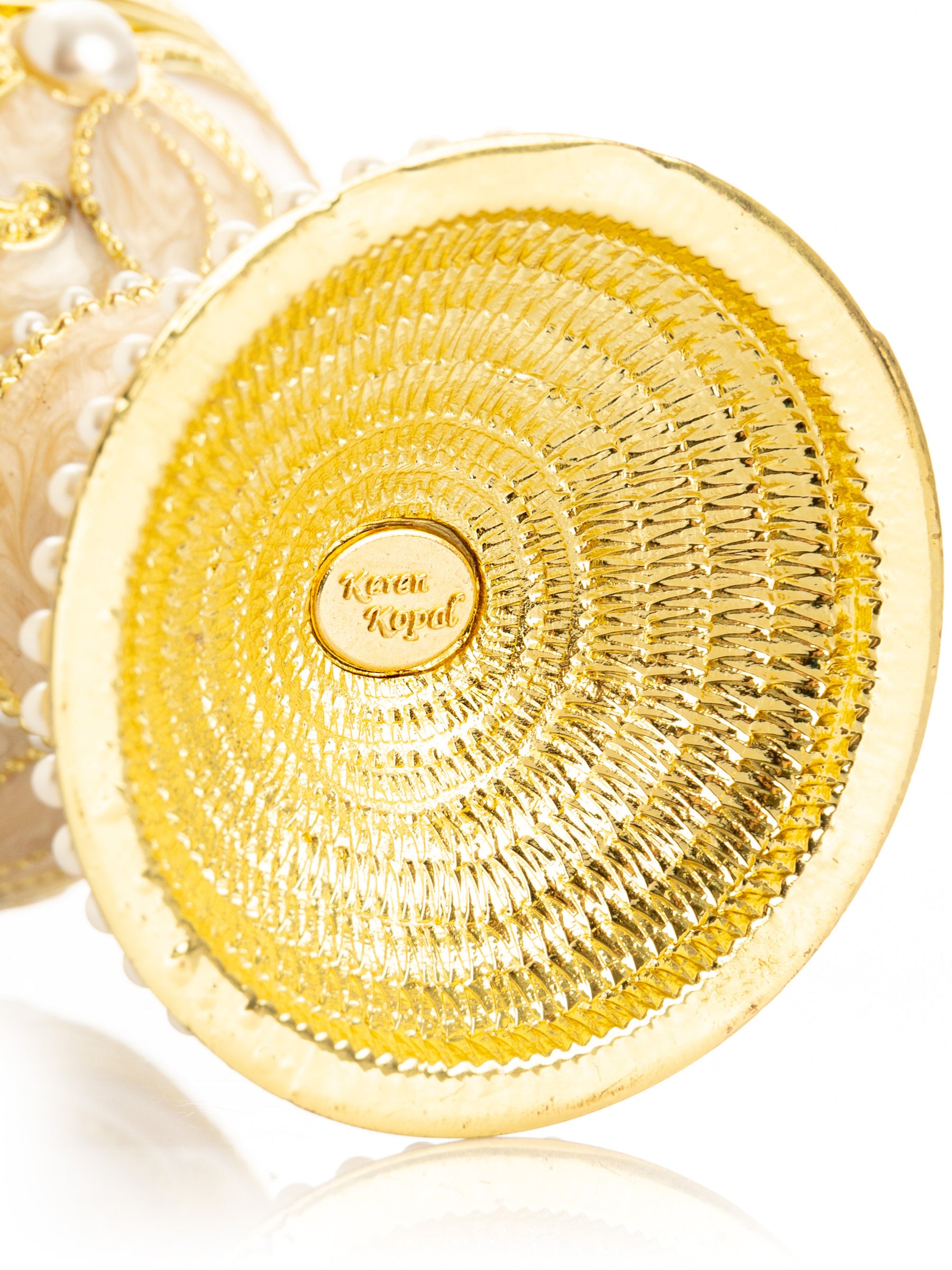 Keren Kopal Gold Easter Egg with Pearls Necklace