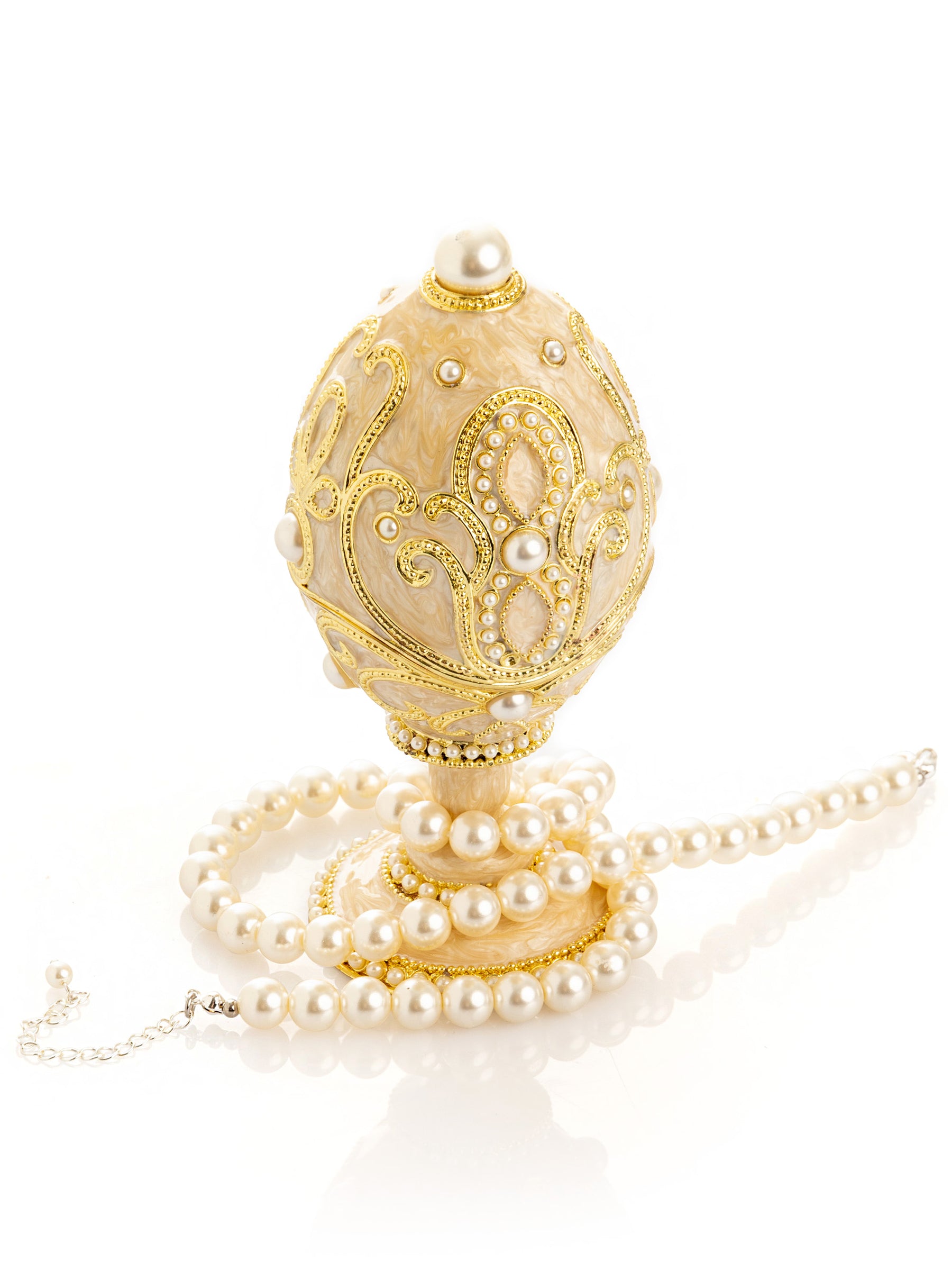 Keren Kopal Gold Easter Egg with Pearls Necklace