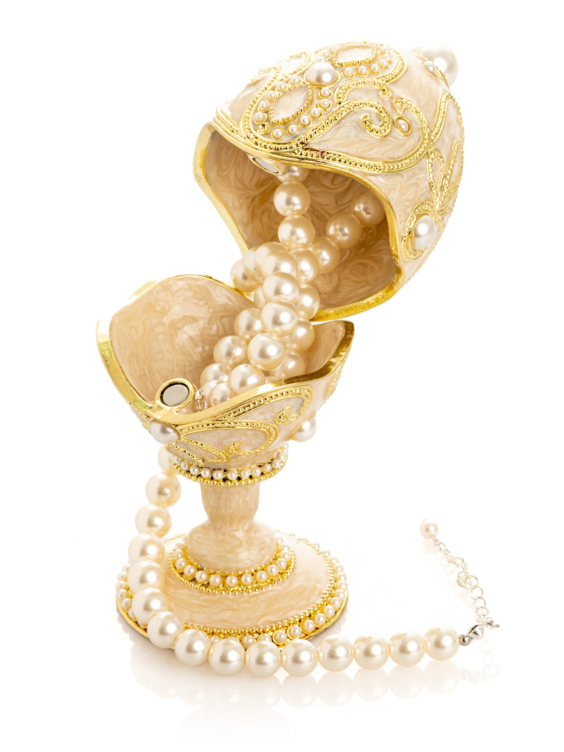 Keren Kopal Gold Easter Egg with Pearls Necklace