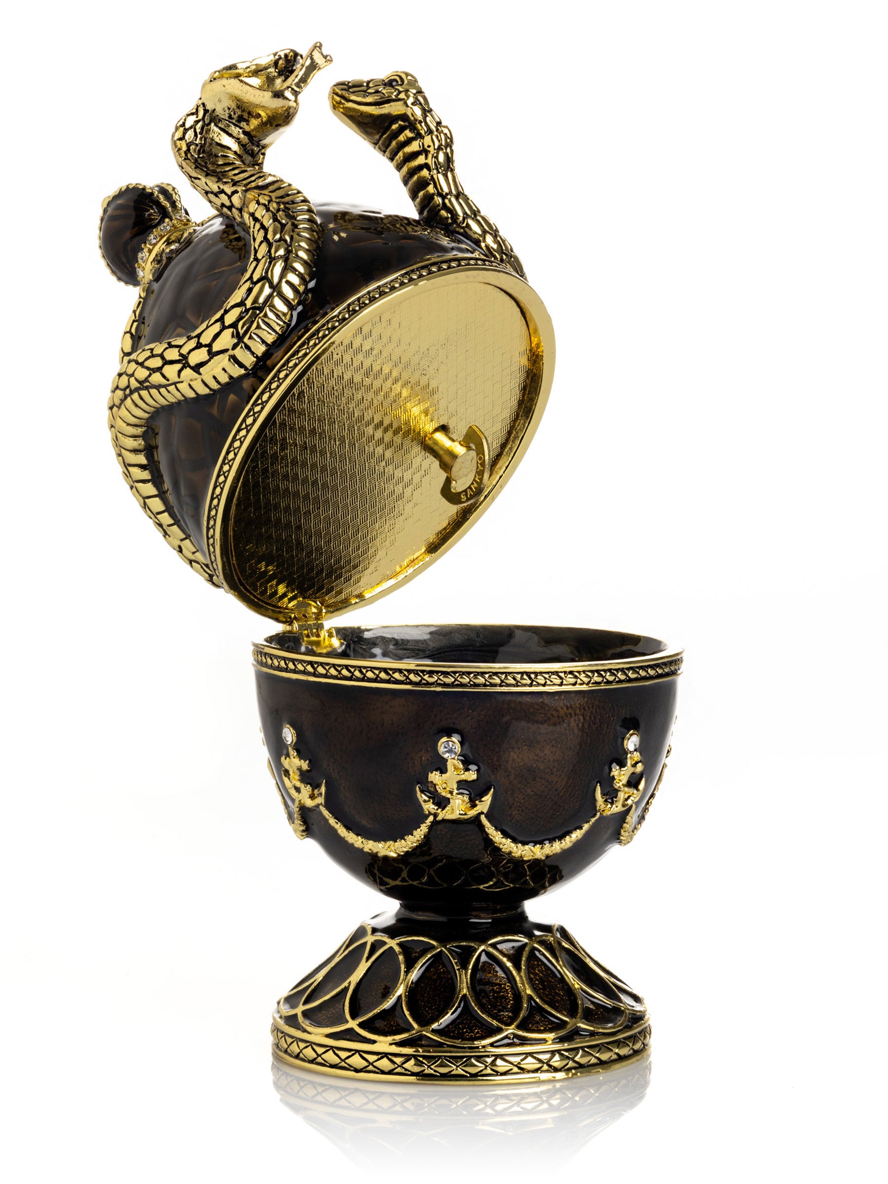 Black Faberge Egg with Snakes