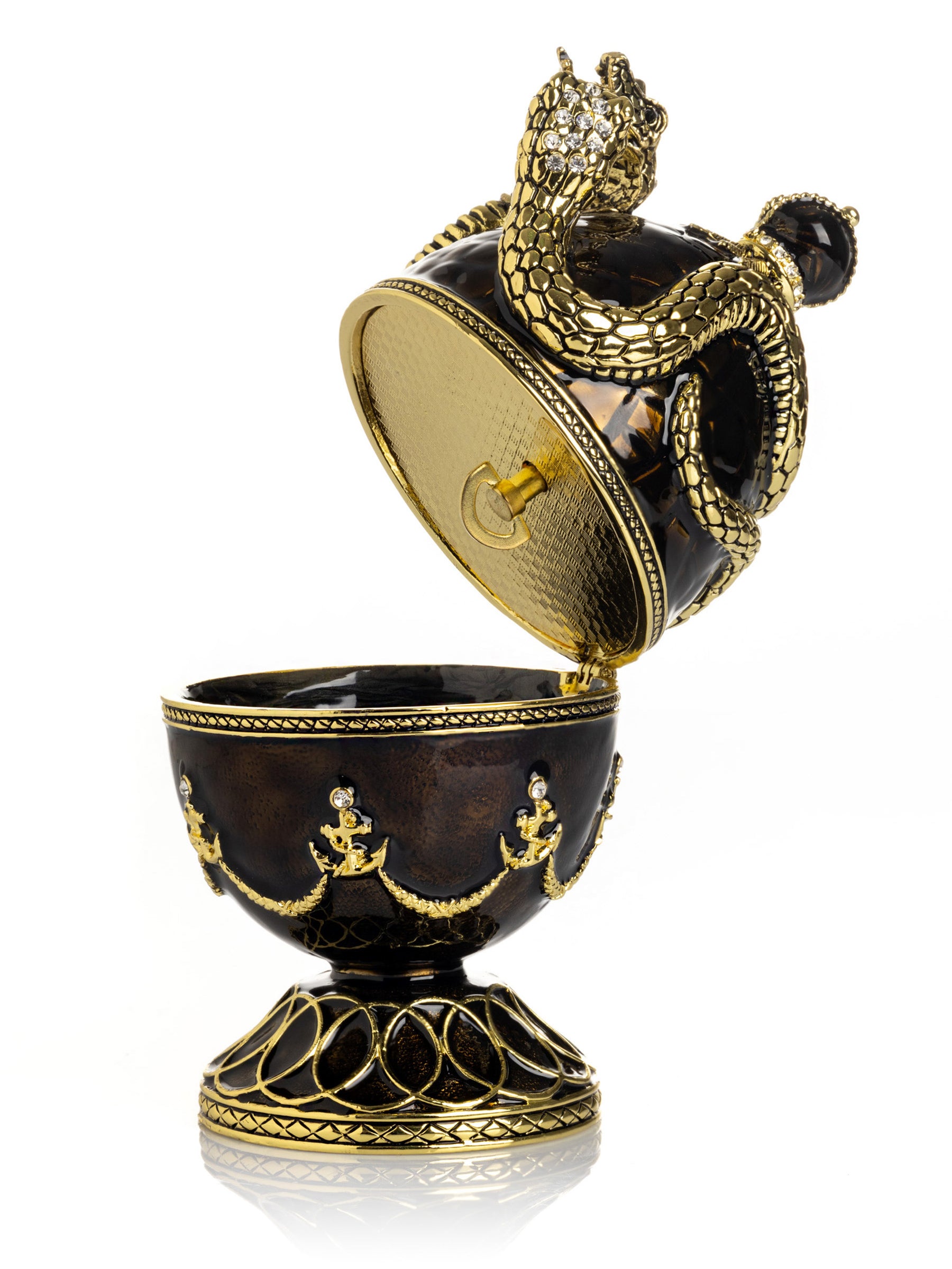 Keren Kopal Black Faberge Egg with Snakes