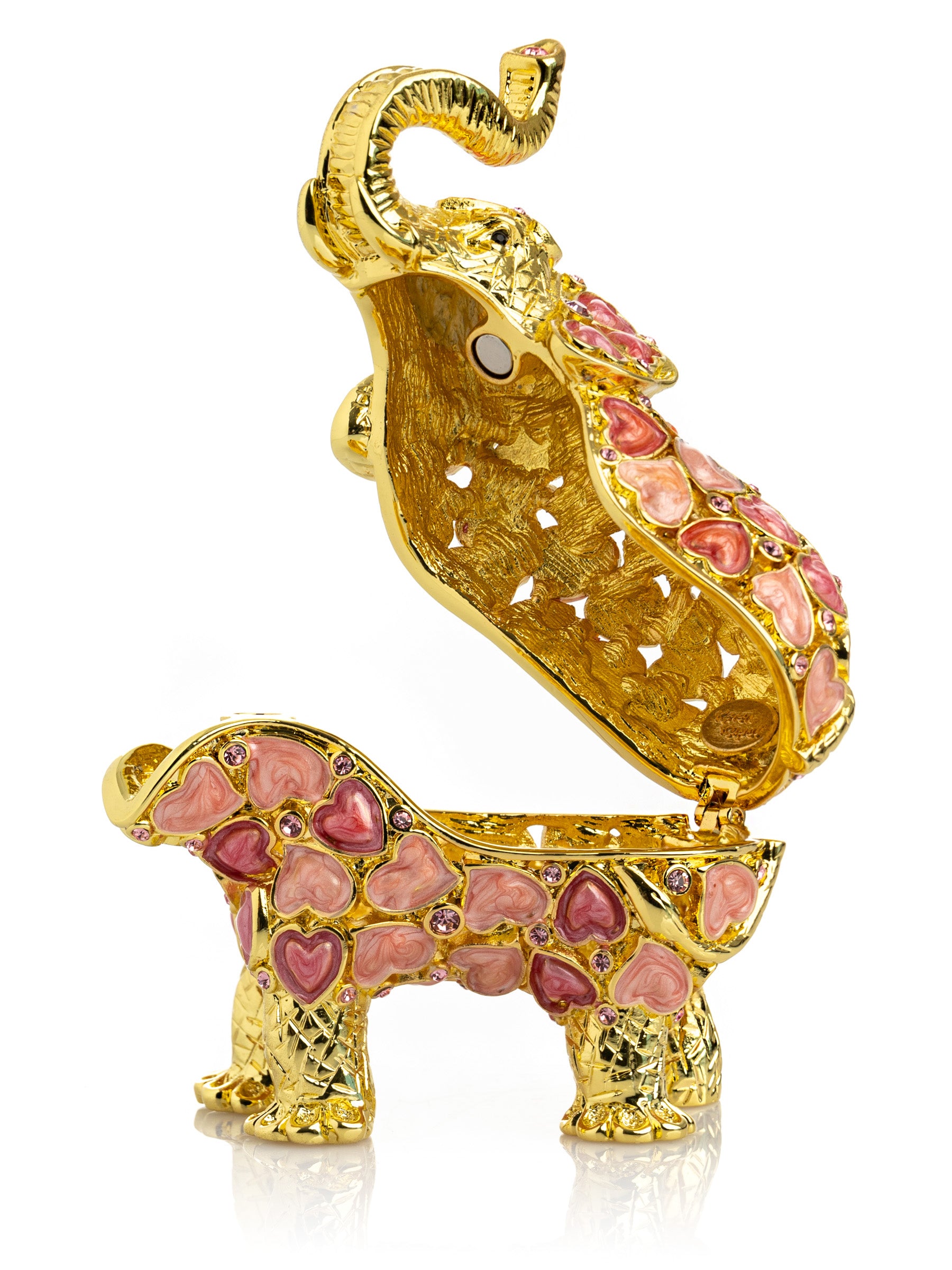 Golden Elephant with Hearts decoration