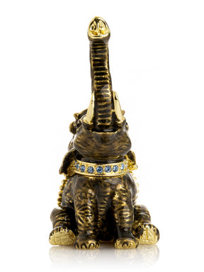 Keren Kopal Elephant Brown and Gold Trinket Box