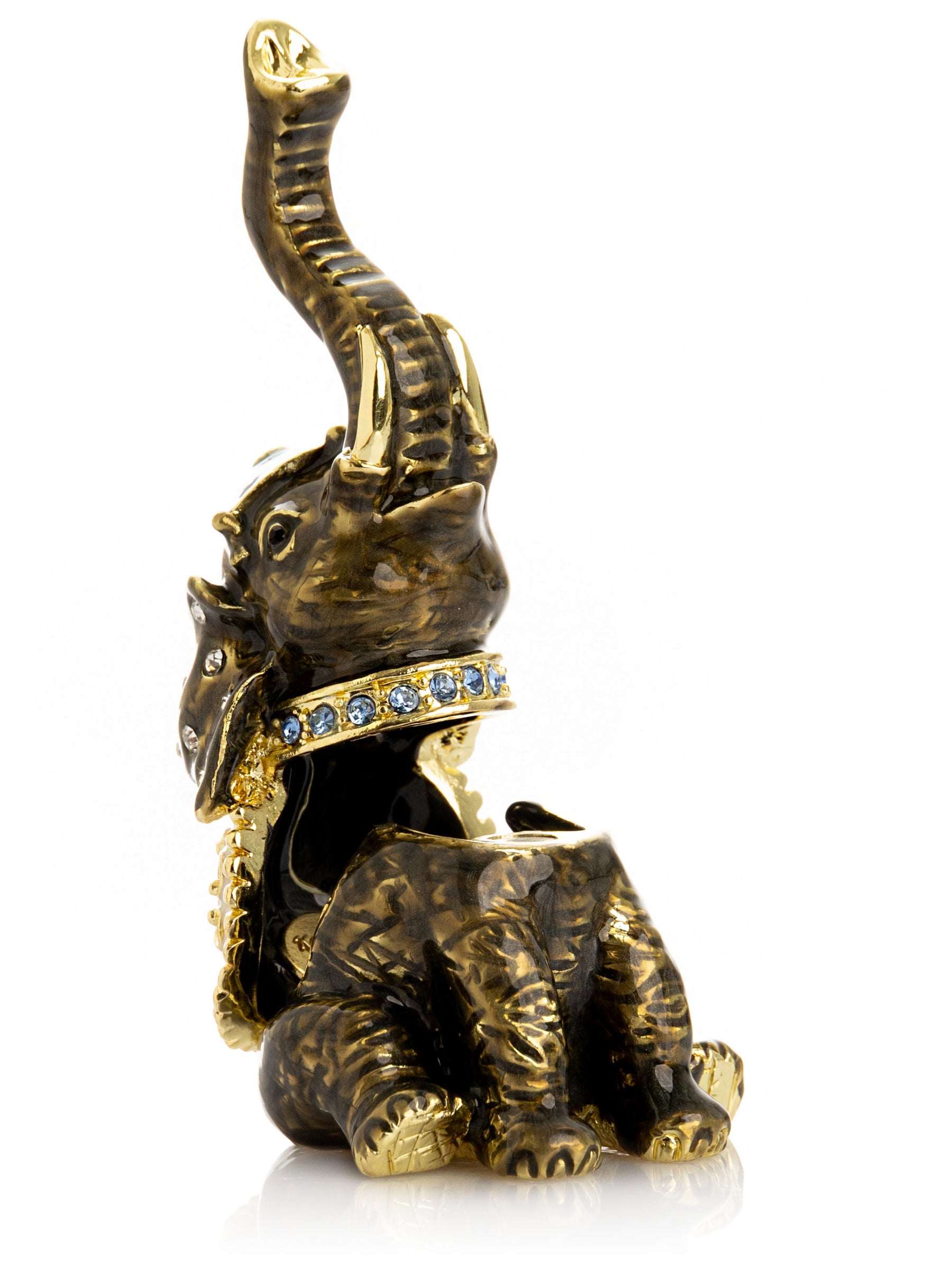 Keren Kopal Elephant Brown and Gold Trinket Box