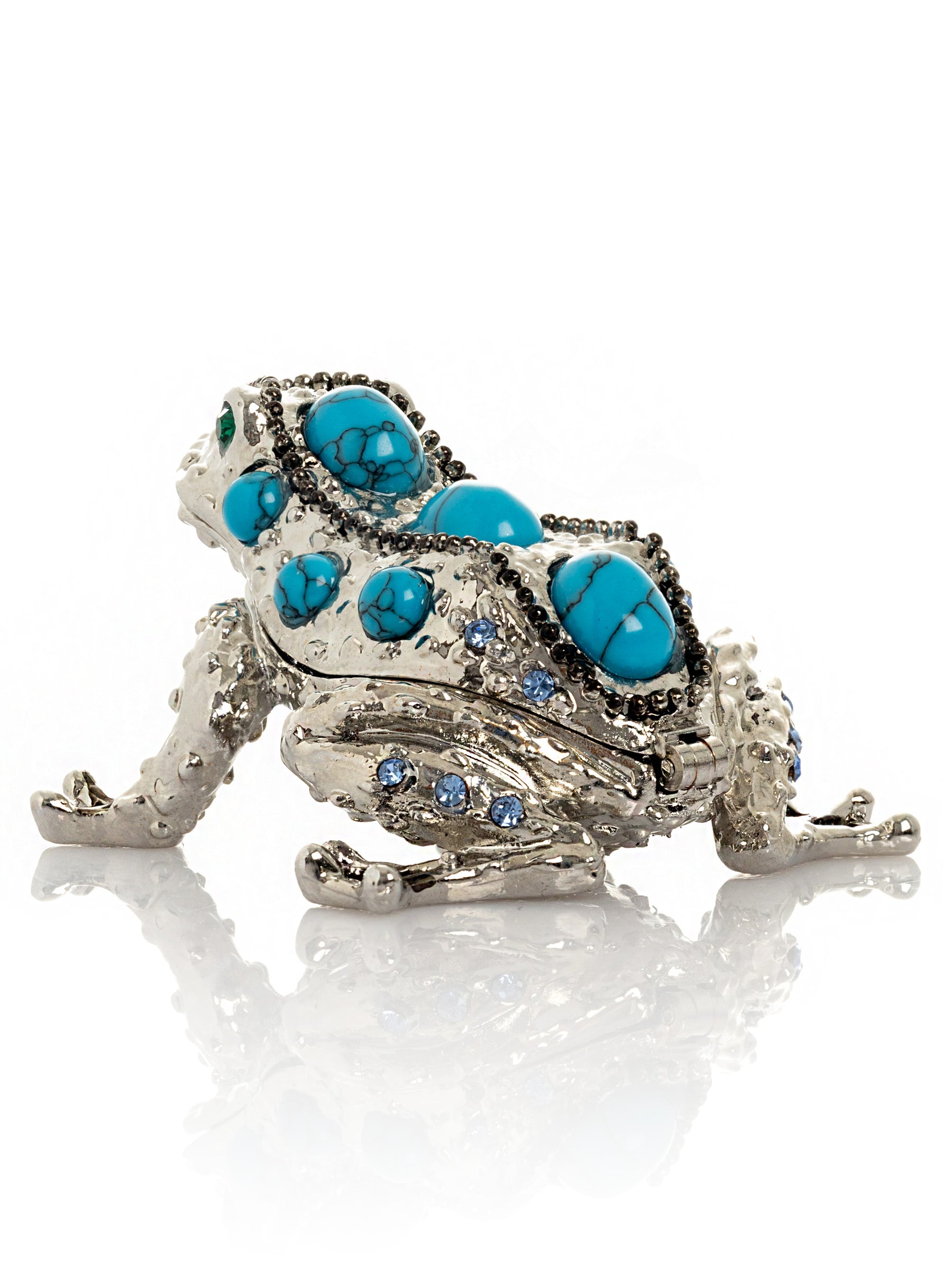Keren Kopal Silver Frog with Turquoise Gemstones