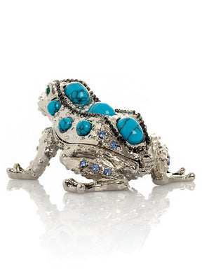 Keren Kopal Silver Frog with Turquoise Gemstones