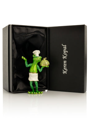 Gourmet Frog Chef Trinket Box
