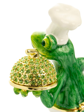 Gourmet Frog Chef Trinket Box