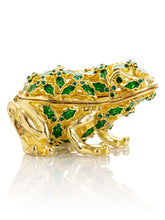 Keren Kopal Gold & Green Frog Trinket Box