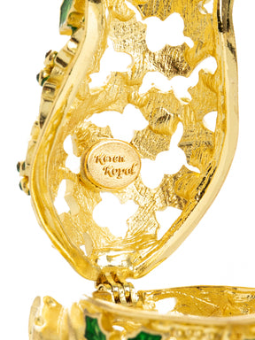 Keren Kopal Gold & Green Frog Trinket Box