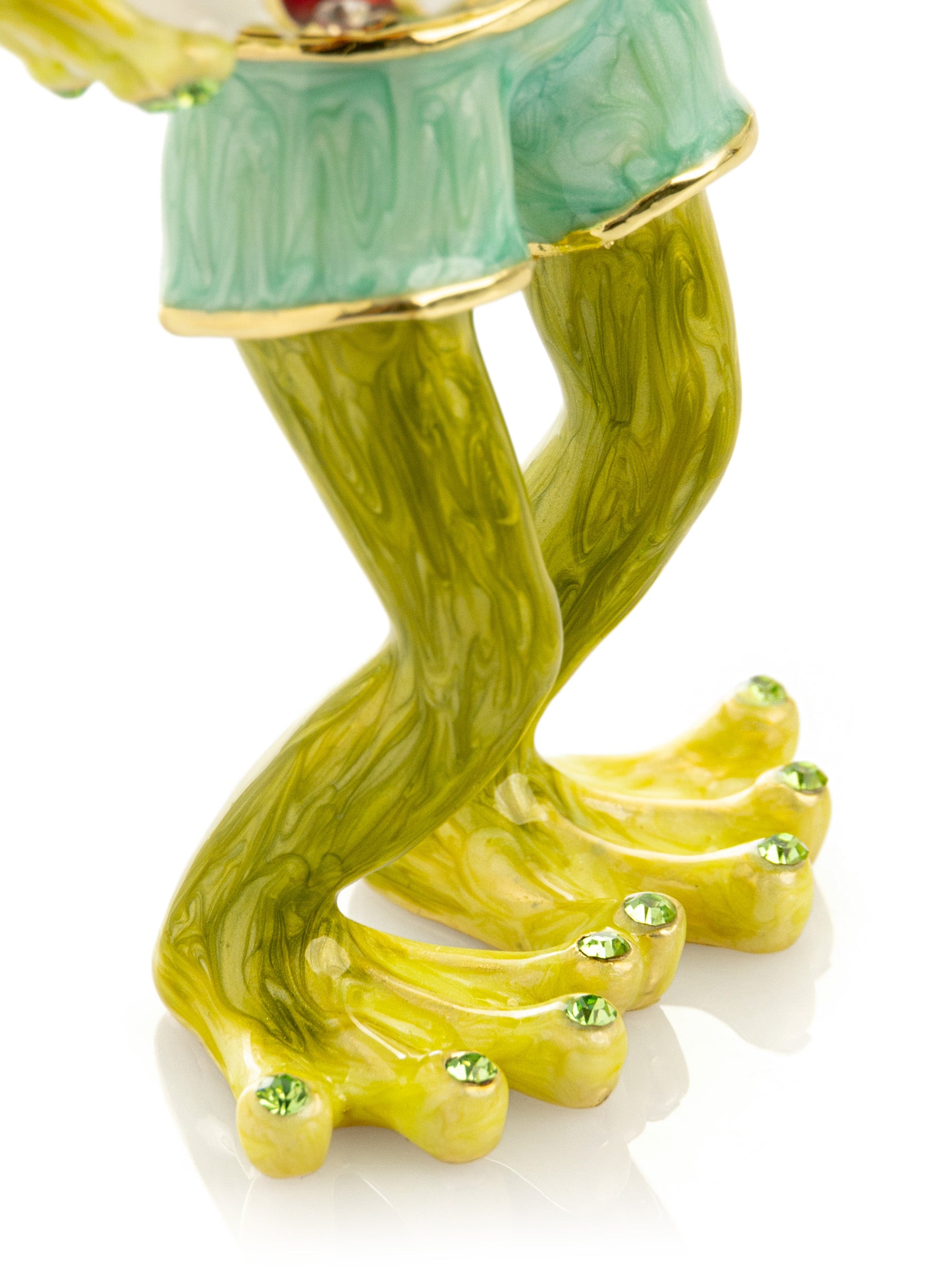 Keren Kopal Green Frog in Swim Trunks Trinket Box