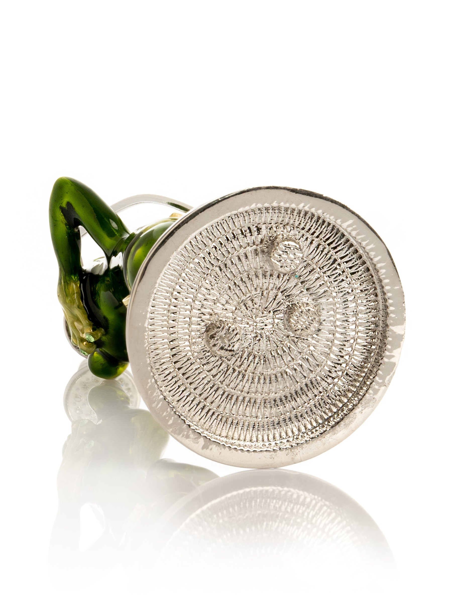 Keren Kopal Green Frog in Shower Faberge Style Trinket Box