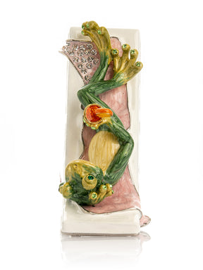 Keren Kopal Green Reclining Frog with Cocktail Trinket Box