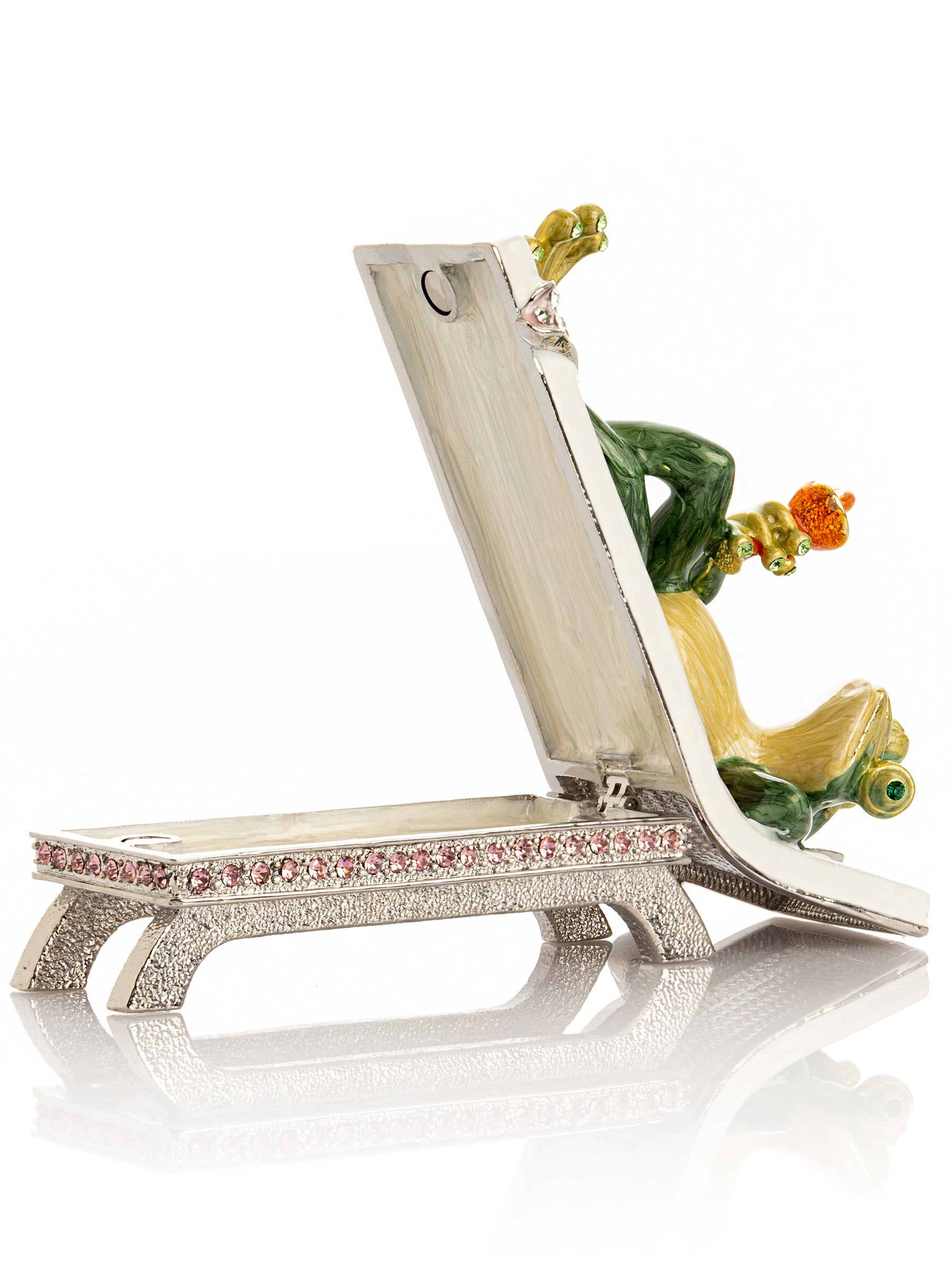 Keren Kopal Green Reclining Frog with Cocktail Trinket Box