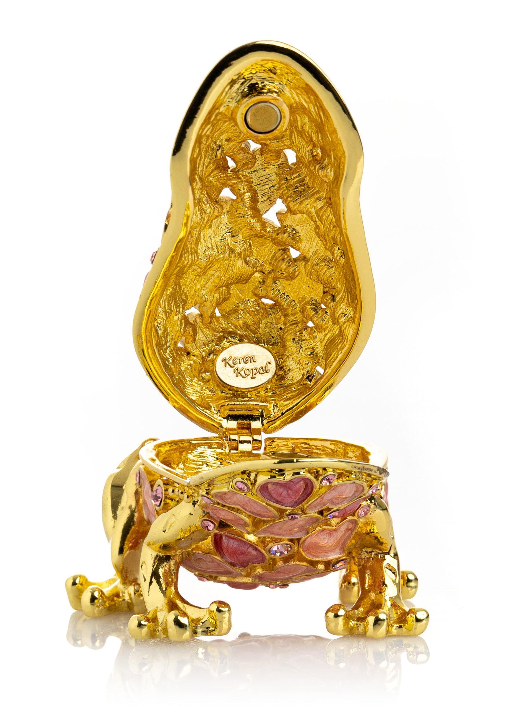 Keren Kopal Golden Frog Decorated with Hearts