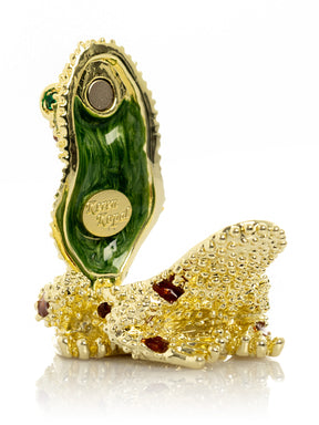 Keren Kopal Golden Frog with Colorful Stones