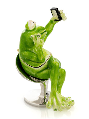 Keren Kopal Frog Taking a Selfie Trinket Box