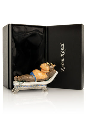 Relaxing Hippo on Sun Lounger Trinket Box