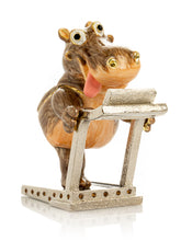 Keren Kopal Hippo Running on a Treadmill Trinket Box