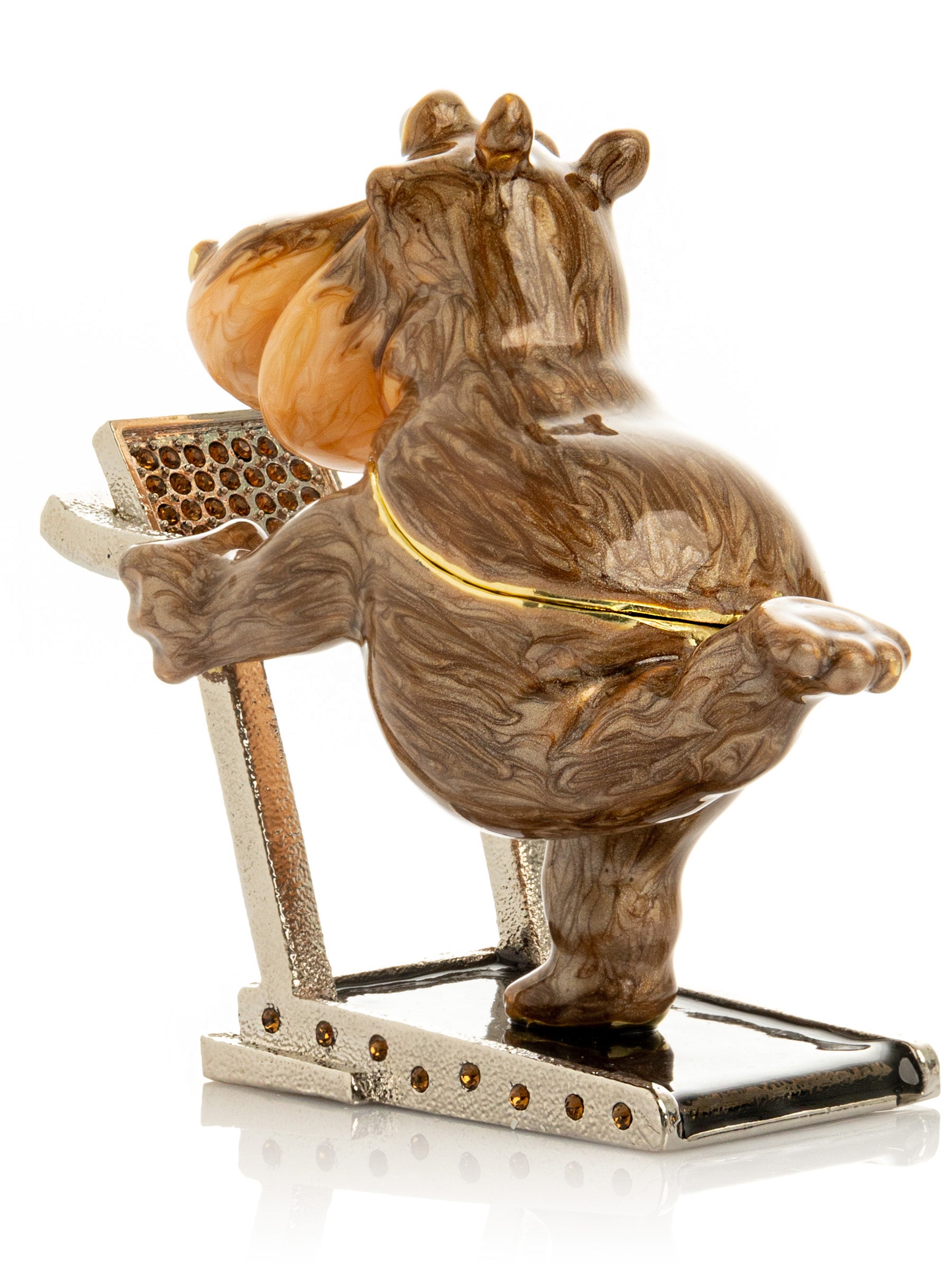 Keren Kopal Hippo Running on a Treadmill Trinket Box