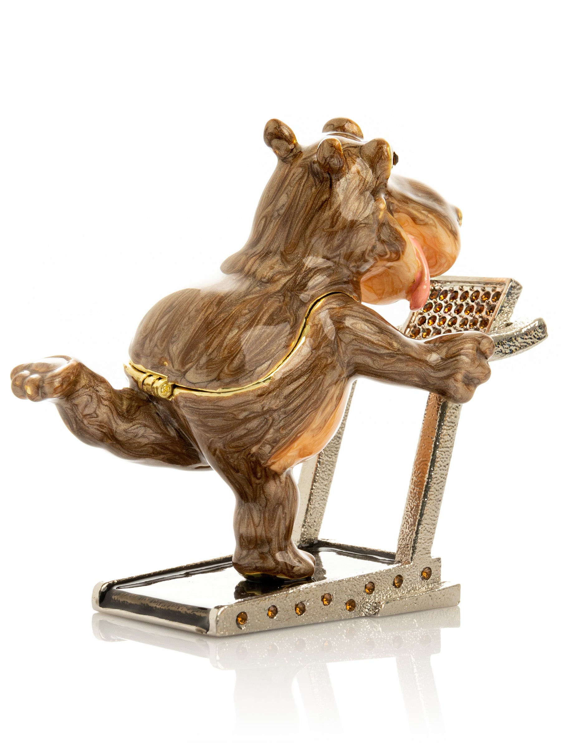 Keren Kopal Hippo Running on a Treadmill Trinket Box