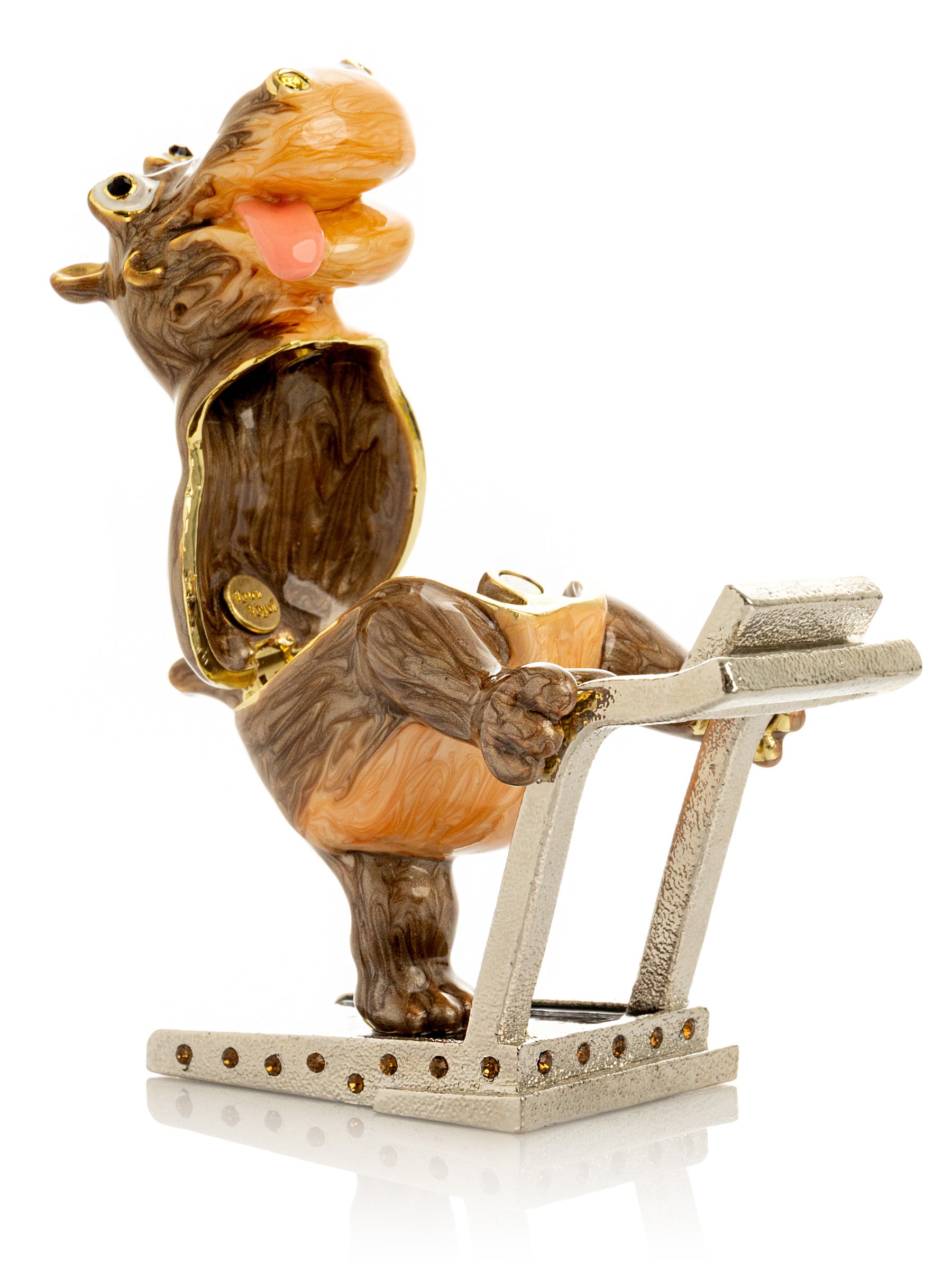Keren Kopal Hippo Running on a Treadmill Trinket Box