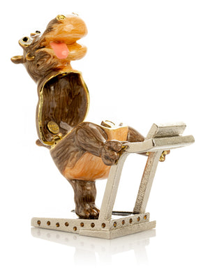 Keren Kopal Hippo Running on a Treadmill Trinket Box