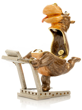 Keren Kopal Hippo Running on a Treadmill Trinket Box