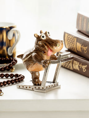 Keren Kopal Hippo Running on a Treadmill Trinket Box