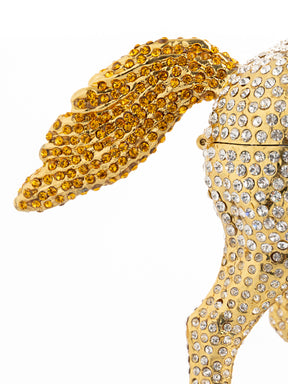 Keren Kopal Large Golden Horse Decorated with White Crystals