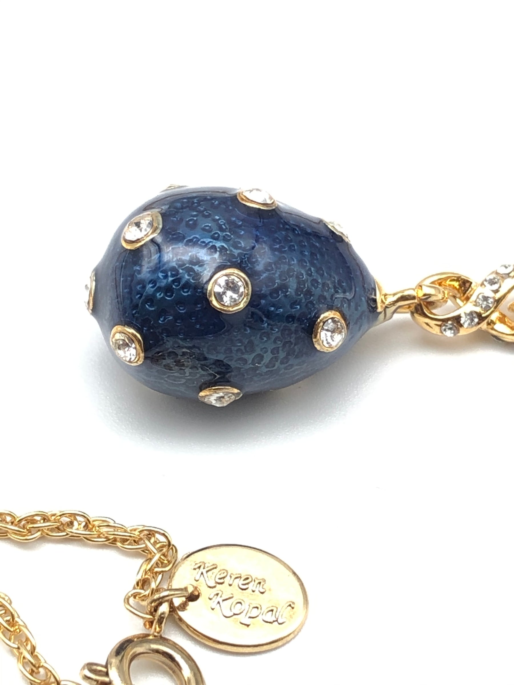 Keren Kopal Gold & Blue Egg Pendant Necklace