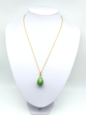 Keren Kopal Green Egg Pendant Gold Necklace