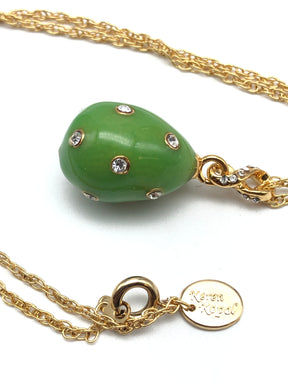 Keren Kopal Green Egg Pendant Gold Necklace