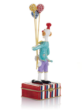 Boîte à bijoux Clown de Cirque tenant des Ballons Scintillants